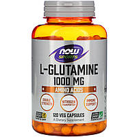 NOW Foods, L-глутамин, двойной концентрации, 1000 мг, 120 растительных капсул Днепр