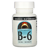 Source Naturals, Витамин B6, 100 мг, 100 таблеток Днепр