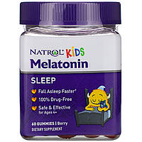 Natrol, Kids, мелатонин, для детей от 4 лет, ягодный вкус, 60 жевательных конфет Днепр