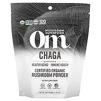 Om Mushrooms, Чага, сертифицированный органический грибной порошок, 200 г (7,05 унции) Днепр