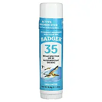 Badger Company, стик для лица, натуральное минеральное солнцезащитное средство, SPF 35, без запаха, 18,4 г