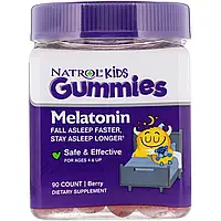 Natrol, Kids, мелатонин, для детей от 4 лет, ягодный вкус, 90 жевательных конфет Днепр