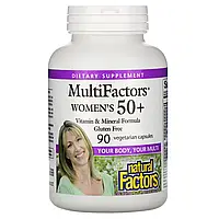 Natural Factors, MultiFactors, для жінок віком від 50 років, 90 вегетаріанських капсул Дніпр