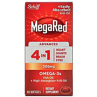 Schiff, MegaRed, Advanced 4 в 1 Омега-3, 500 мг, 40 мягких таблеток Днепр