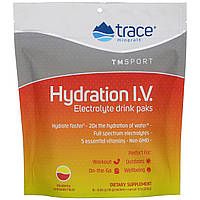 Trace Minerals ®, Hydration IV, Пакеты для напитков с электролитами, малиново-лимонадный вкус, 16 пакетов по