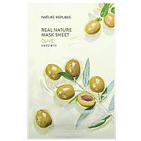 Nature Republic, Real Nature Beauty Mask Sheet, с оливковым маслом, 1 шт., 23 мл (0,77 жидк. Унции) Днепр