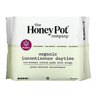 The Honey Pot Company, Organic Incontinence Daytime, Non-herbal Cotton Pads With Wings, 16 Count Днепр