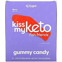 Kiss My Keto, Fish Friends Gummy Candy, Berry Flavor, 6 Bags, 1.76 oz ( 50 g) Each Днепр