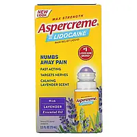 Aspercreme, Обезболивающее средство Max Strength, с 4% лидокаина, эфирное масло лаванды, 73 мл (2,5 жидк.