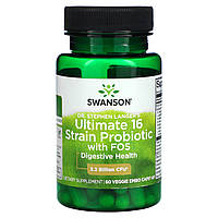 Swanson, Ultimate 16 Strain Probiotic, пробиотик из 16 штаммов с ФОС, 3,2 млрд КОЕ, 60 вегетарианских капсул