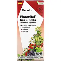 Gaia Herbs, Floradix, железо и травы Floravital, 23 жидк. унции (700 мл) Днепр