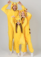 Піжама Кігурумі Пікачу жовтий для хлопчиків і дівчаток Тепла м'яка піжама для дітей від 120 см і дорослих