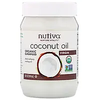 Nutiva, органическое кокосовое масло, первого отжима, 444 мл Днепр