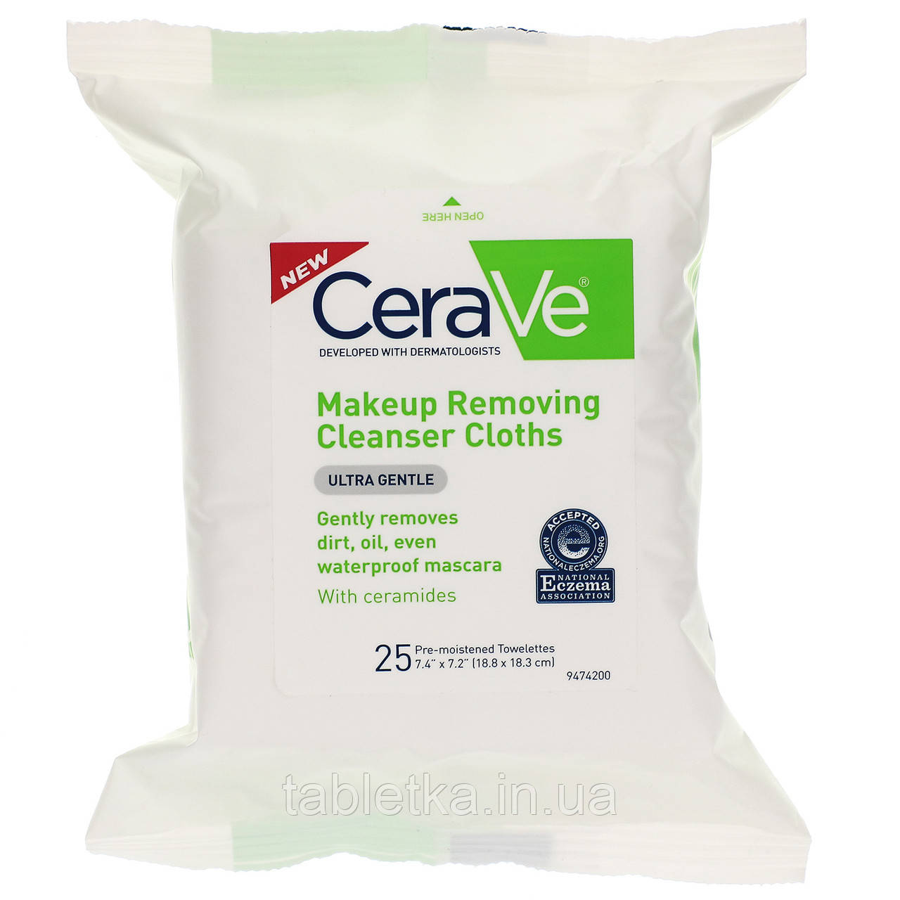 CeraVe, Серветки для зняття макіяжу, ультрам'які, 25 вологих серветок