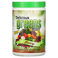 Greens World, Вкусная зелень 8000, ягодный вкус, 10,6 унций (300 г) Днепр