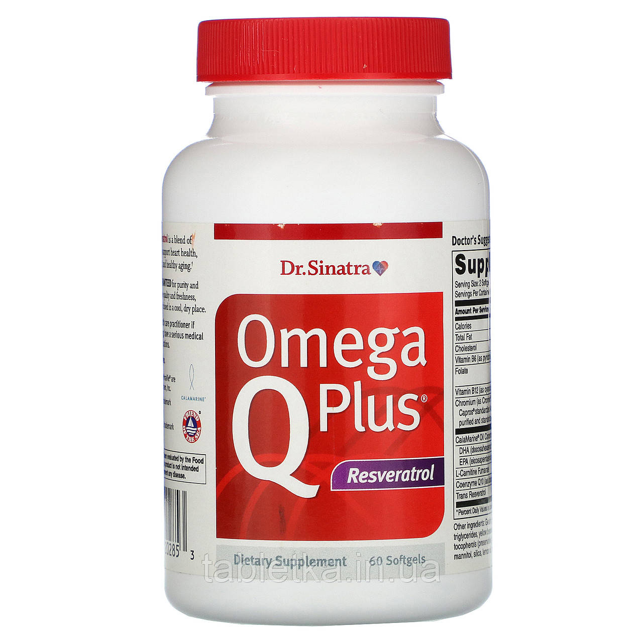 Dr. Sinatra, Omega Q Plus, ресвератрол, 60 м'яких таблеток
