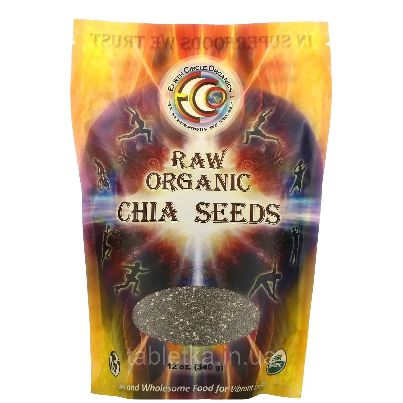 Earth Circle Organics, Необроблене органічне насіння чіа, 340 г (12 унцій)