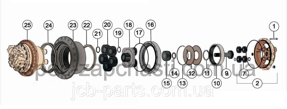 Планетарна передача 332/H3928 для гусеничного экскаватора JCB JS190, JS200, JS210, JS220, JS235, JS240, JS260 - фото 5 - id-p1977441435