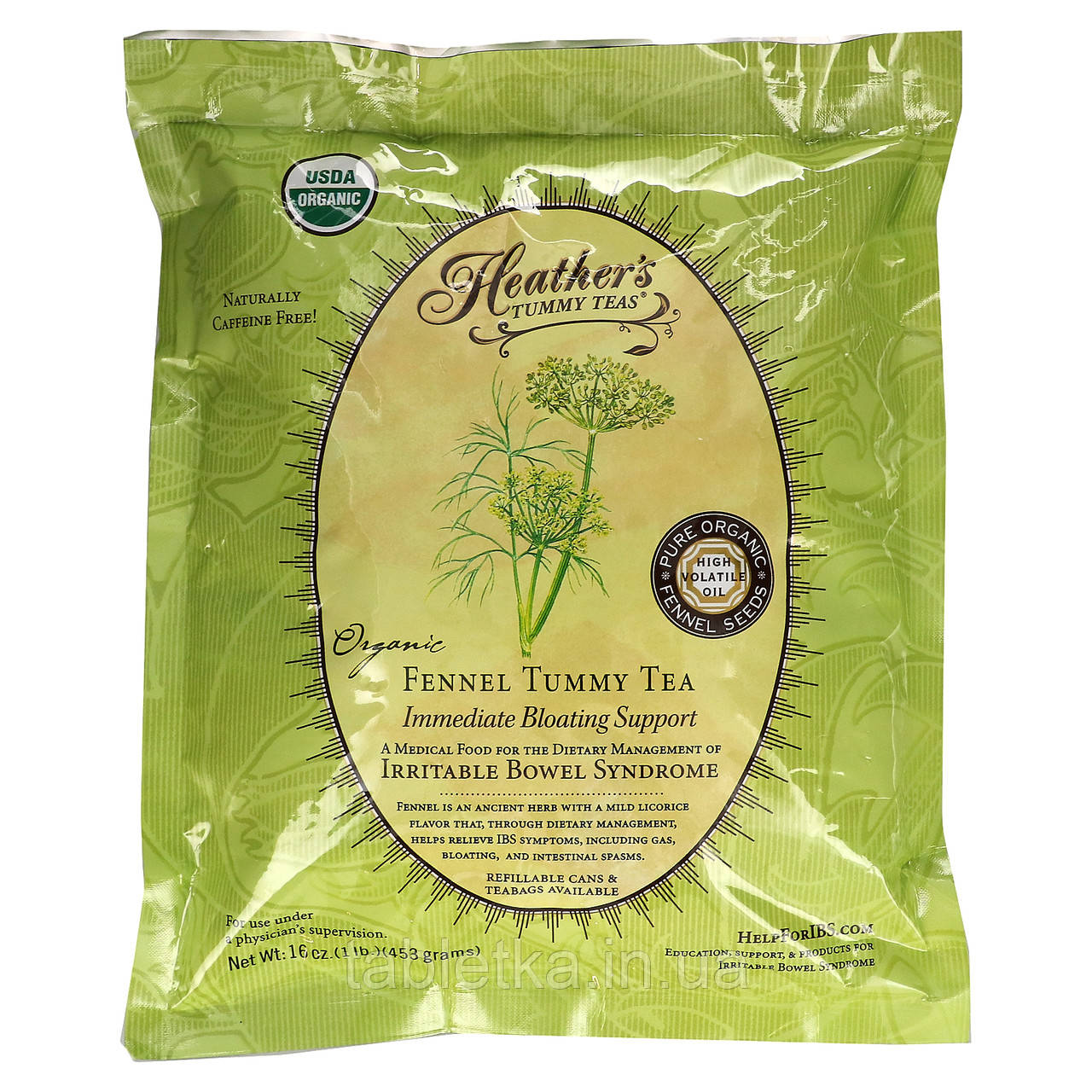 Heather's Tummy Care, Tummy Teas, органічний чай із фенхелем, без кофеїну, 453 г (16 унций)