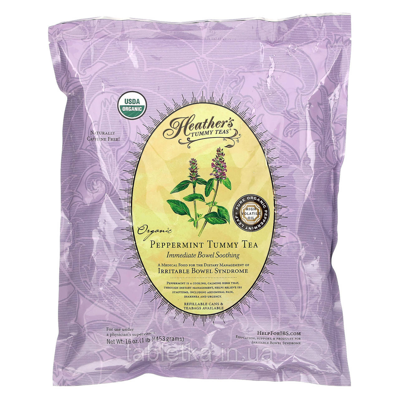 Heather's Tummy Care, Tummy Teas, чай з органічною перцевою м'ятою, без кофеїну, 453 г (16 унций)