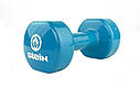 Гантель вінілова Stein 8.0 кг / шт. / синя, фото 2