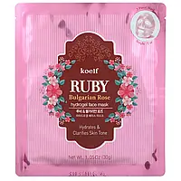 Koelf, Ruby Bulgarian Rose, упаковка гидрогелевых масок для лица с рубином и розой, 5 шт. по 30 г (1,05 унции)