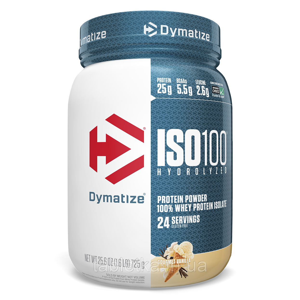 Dymatize Nutrition, ISO100, гідролізований 100% ізолят сироваткового протеїну, вишуканої ваніль, 725 г