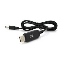 Кабель для роутера 5.5/2.5mm(M)=> USB2.0 (Out:9V), 1м, Black