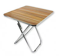 Стол раскладной квадратный компактный деревянный алюминиевые ножки для пикника 80х80х70 см