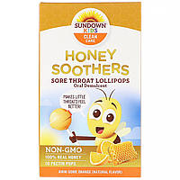 Sundown Naturals Kids, Honey Soothers, Sore Throat Lollipops, Aww-Some Orange, 10 Pectin Pops (Discontinued