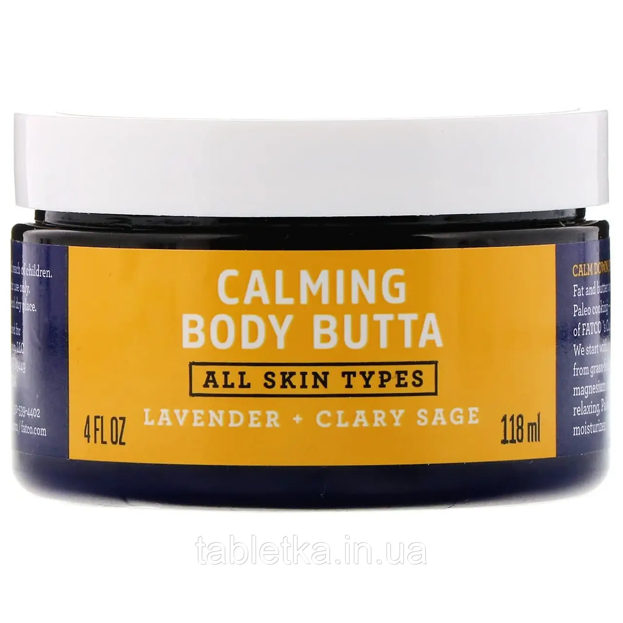 Fatco, Calming Body Butta, Lavender + Clary Sage, 4 fl oz (118 ml) (Discontinued Item)