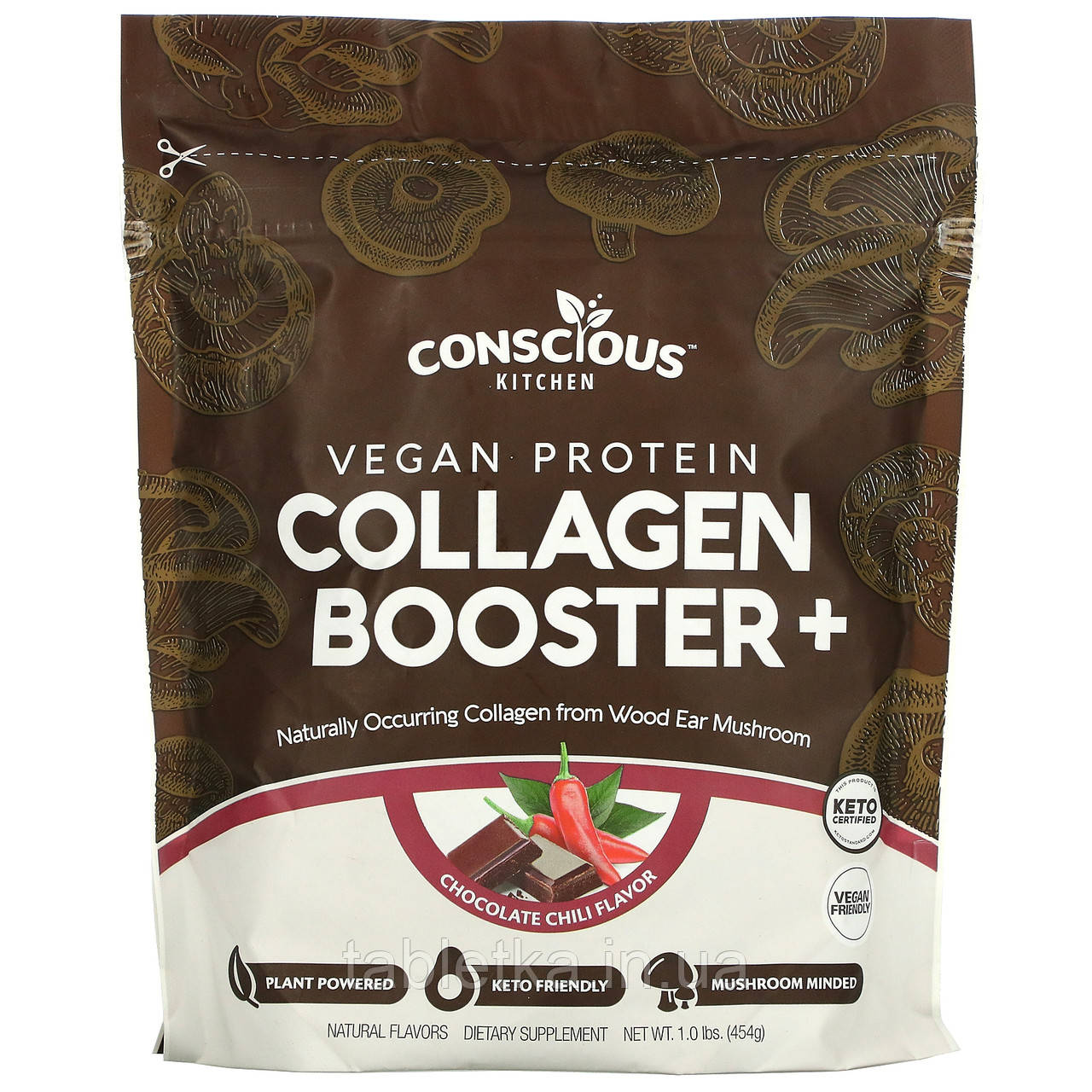 Conscious Kitchen, Vegan Protein Collagen Booster+, Chocolate Chili, 1.0 lbs (454 g) (Discontinued Item)