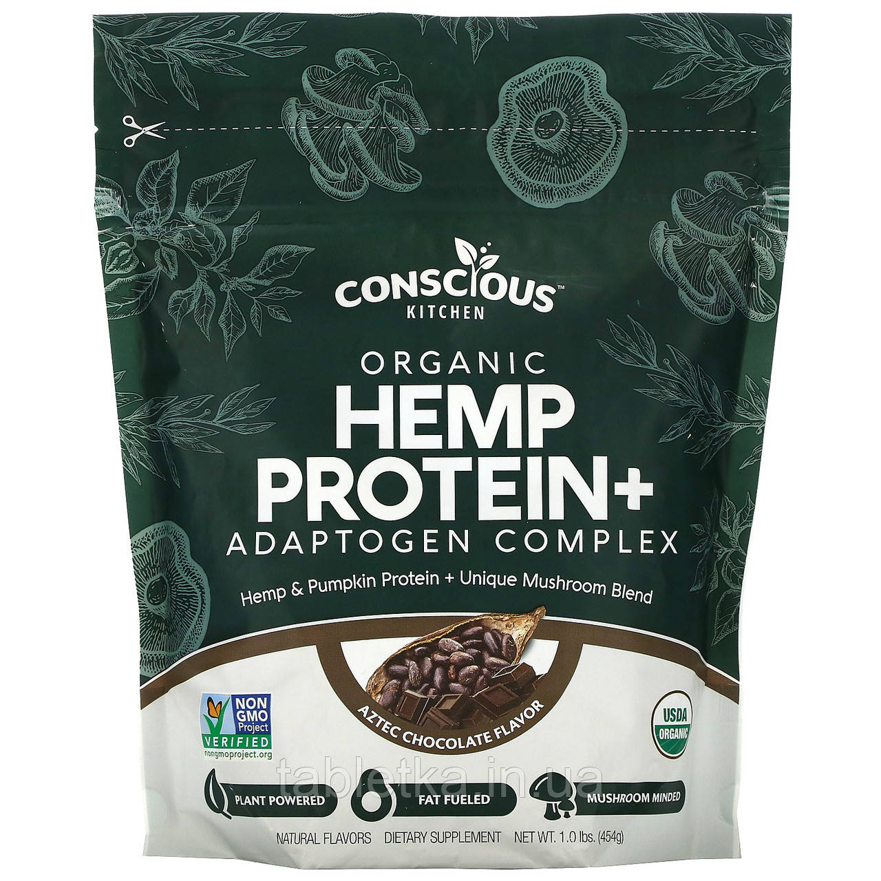 Conscious Kitchen, Organic Hemp Protein+ Adaptogen Complex, Aztec Chocolate, 1.0 lbs (454 g)