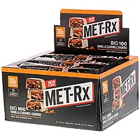 MET-Rx, Big 100, батончик, заменяющий прием пищи, чуррос с ванилью и карамелью, 9 батончиков, 100 г каждый