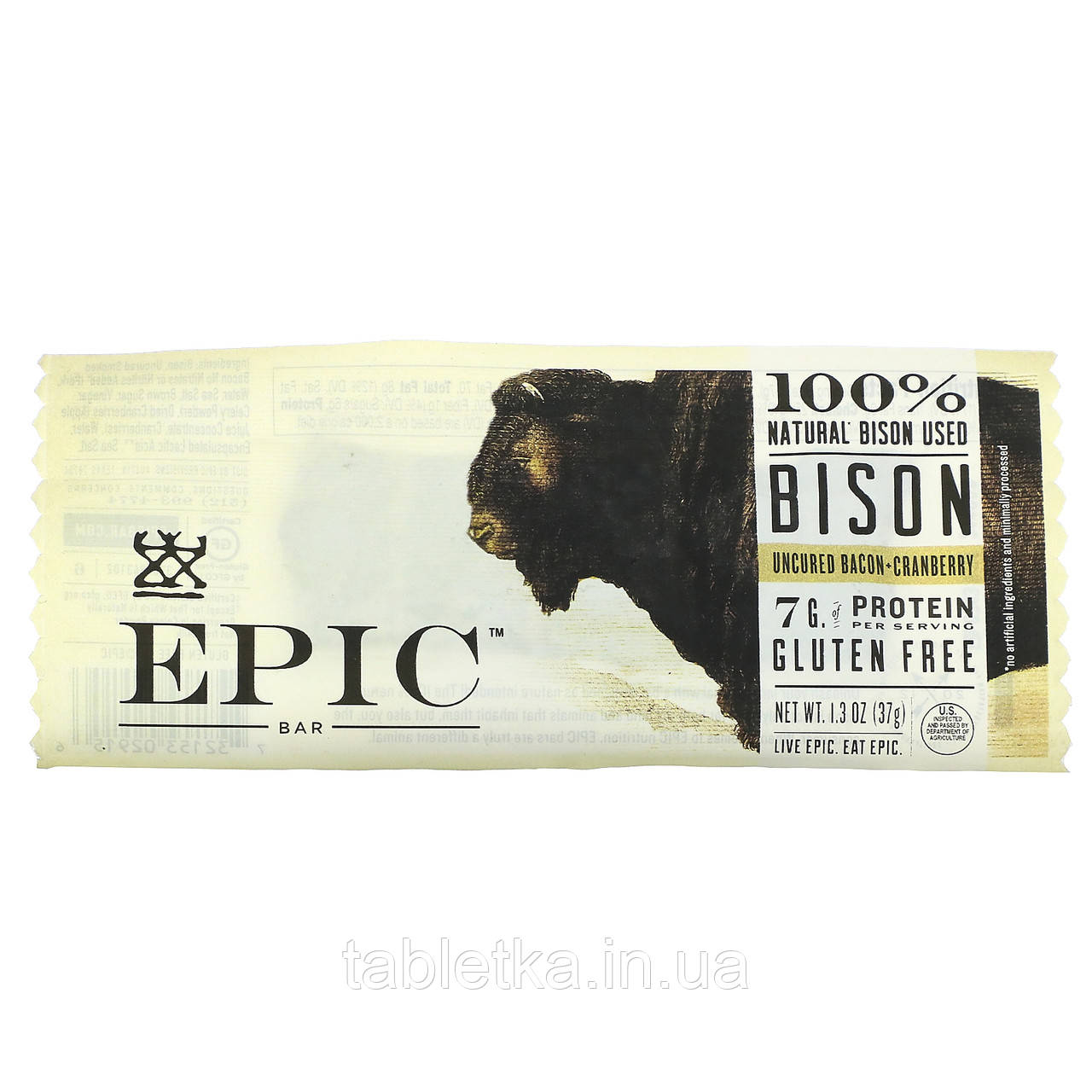 Epic Bar, Bison, Uncured Bacon + Cranberry, 1 Bar, 1.3 oz (37 g) (Discontinued Item)