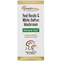 California Gold Nutrition, Fungiology, трутовик лакированный и шампиньон двуспоровый, Immune Duo, 2 жидких