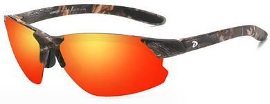 Окуляри поляризаційні сонцезахисні, вело, тактичні, DUBERY Wood grain Жовтогарячий дзеркальний