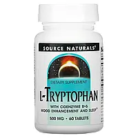 Source Naturals, L-триптофан с витамином В6 в коэнзимной форме, 500 мг, 60 таблеток Днепр