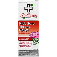 Similasan, Kids Sore Throat Relief, Guaiac Tree Actives, Kids 2+, 60 Dissolvable Tablets Днепр