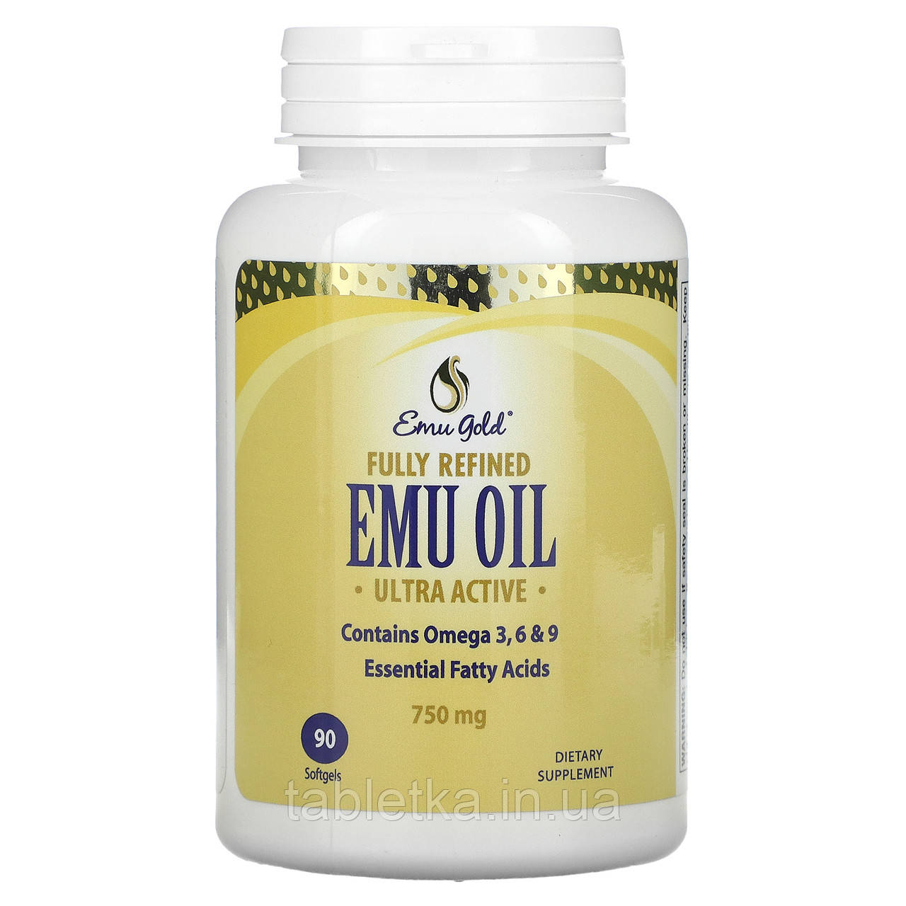 Emu Gold, повністю рафінована ультраактивна олія Ему, 750 мг, 90 м'яких гелевих капсул