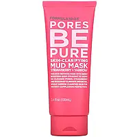 Formula 10.0.6, Pores Be Pure, Skin-Clarifying Mud Mask, Strawberry + Yarrow, 3.4 fl oz (100 ml) Днепр