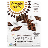 Simple Mills, тонкое шоколадное печенье брауни, с мукой из орехов и семян, 120 г (4,25 унции) Днепр