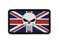 Шеврон ПВХ патч "FLAG SKULL UNITED KINGDOM" Флаг Великобритании (Юнион Джек) и череп (8 х 4,5 см) [8FIELDS]