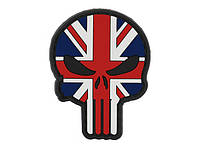 Шеврон ПВХ патч череп с флагом Великобритании "SKULL FLAG UNITED KINGDOM" (55 х 45 мм) [8FIELDS]