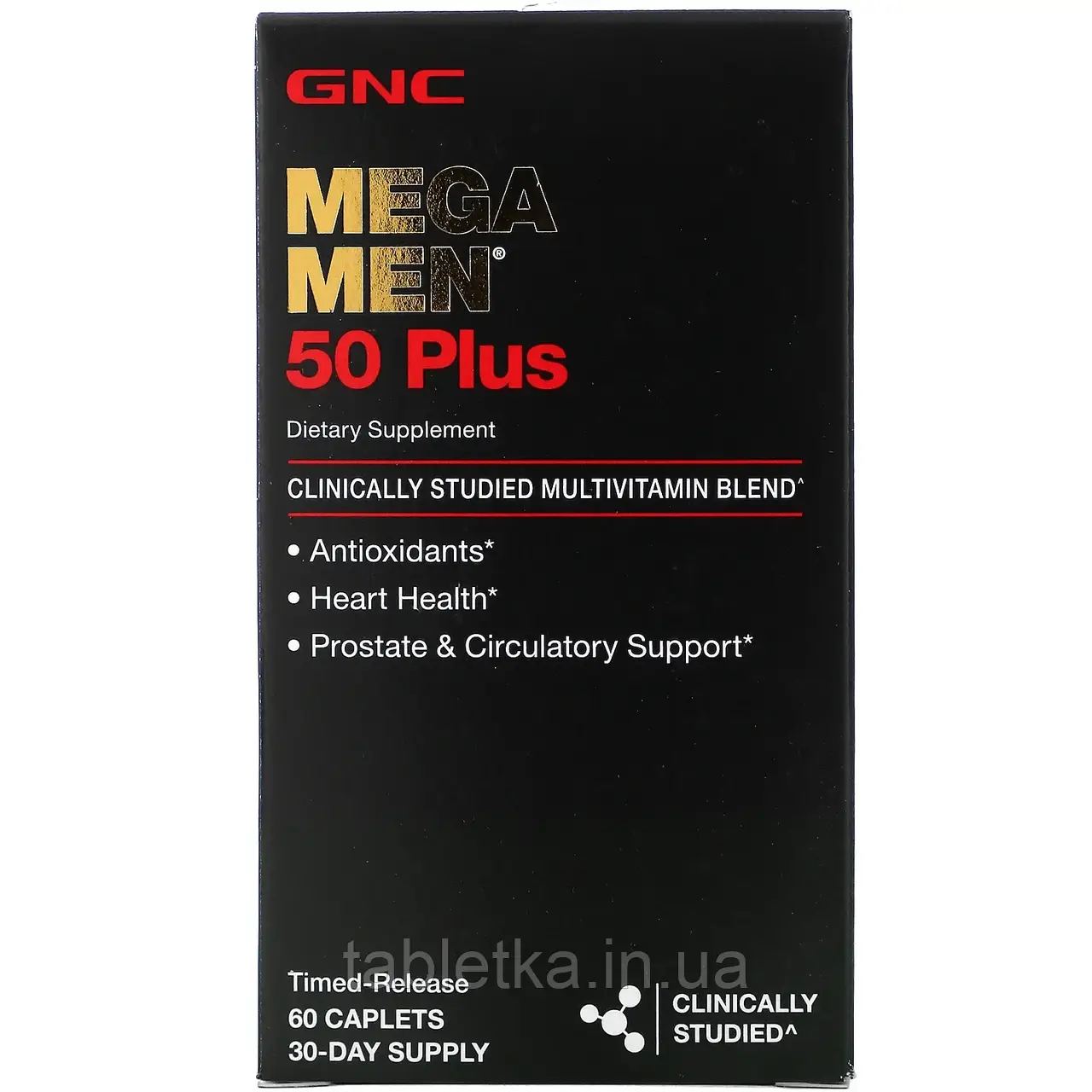 GNC, Mega Men, мультивітаміни для чоловіків від 50 років, 60 капсул із повільним вивільненням
