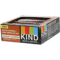 KIND Bars, Nuts & Spices, Солона карамель і темний шоколад із горіхами, 12 батончиків по 1,4 унції (40 г)