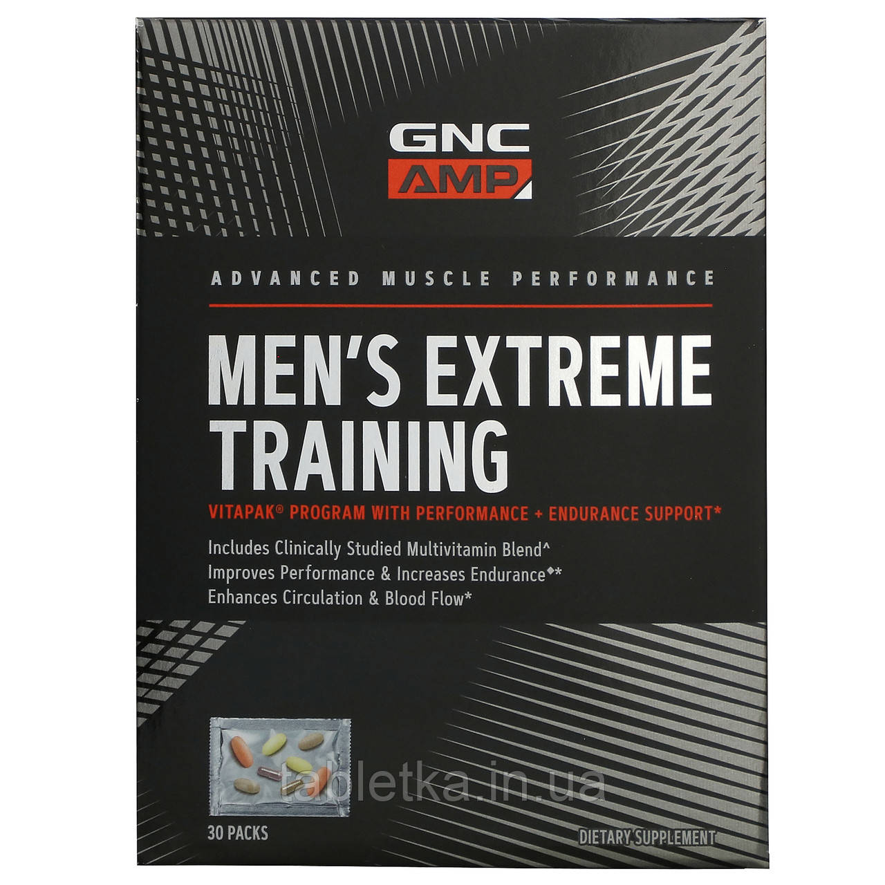 GNC, AMP, Men's Extreme Training, мультивітамінний комплекс для чоловіків, для поліпшення працездатності та