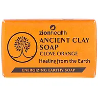 Zion Health, Древнее глиняное мыло, гвоздика и апельсин, 6 унц. (170 г) Днепр
