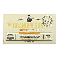 The Grandpa Soap Co., Кусковое мыло для лица и для тела, питательное, с пахтой, 4,25 унции (120г) Днепр