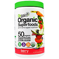 Orgain, Органические суперпродукты, суперпитание "все в одном", вкус ягод, 0,62 фунта (280 г) Днепр